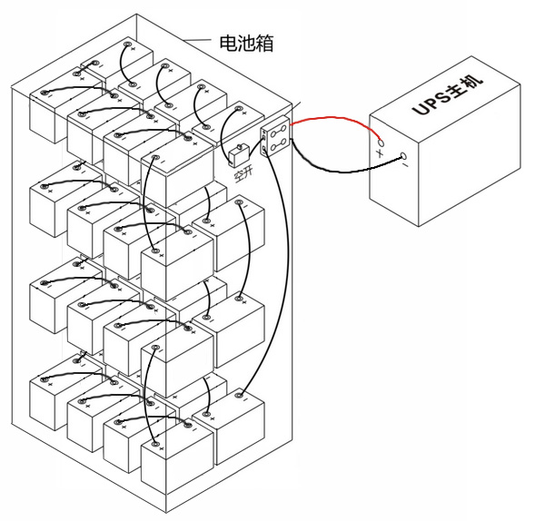 三进三出机型384V32只电池连接图(无中线)